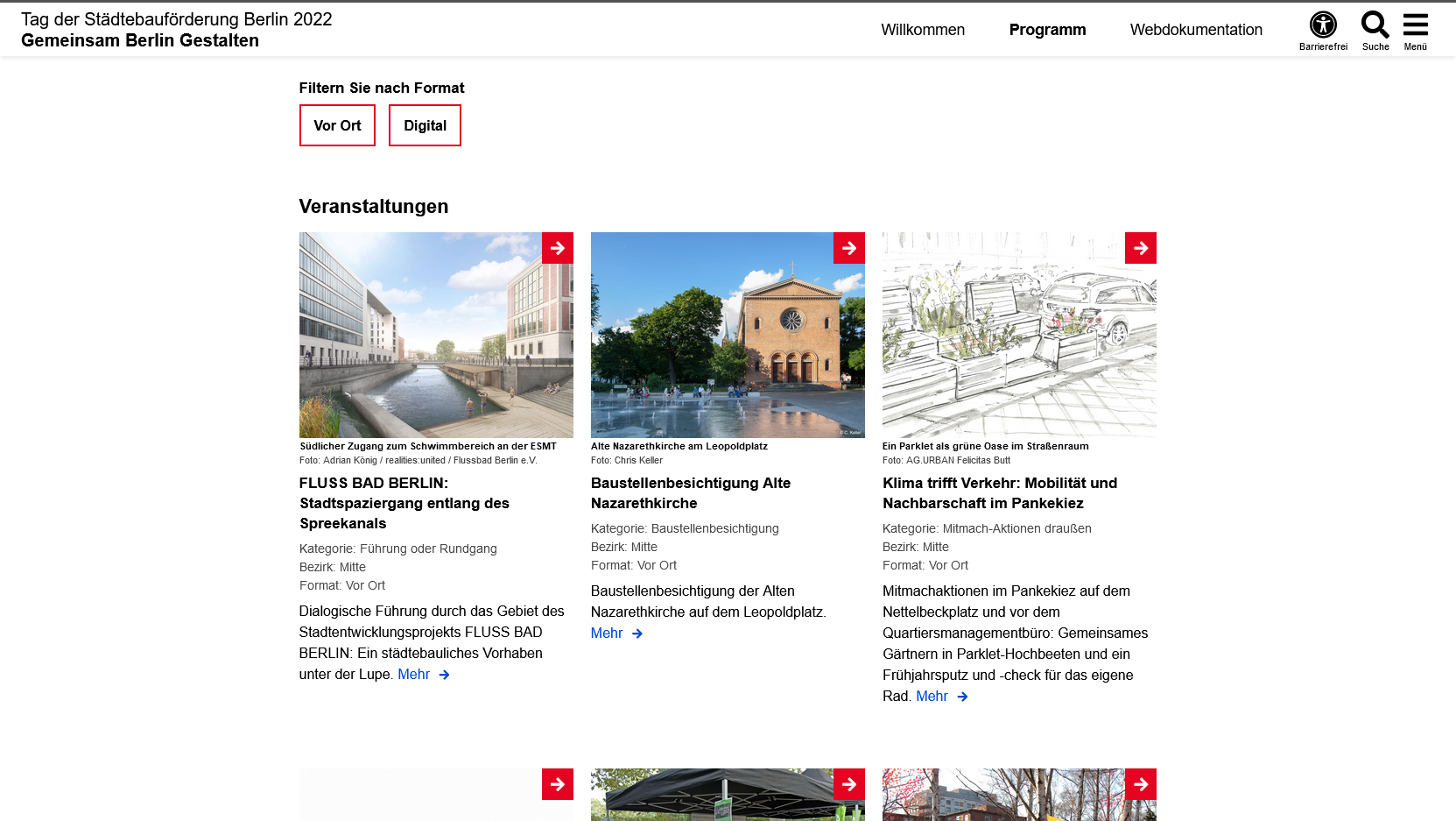 Website mit CMS zum Tag der Städtebauförderung Berlin