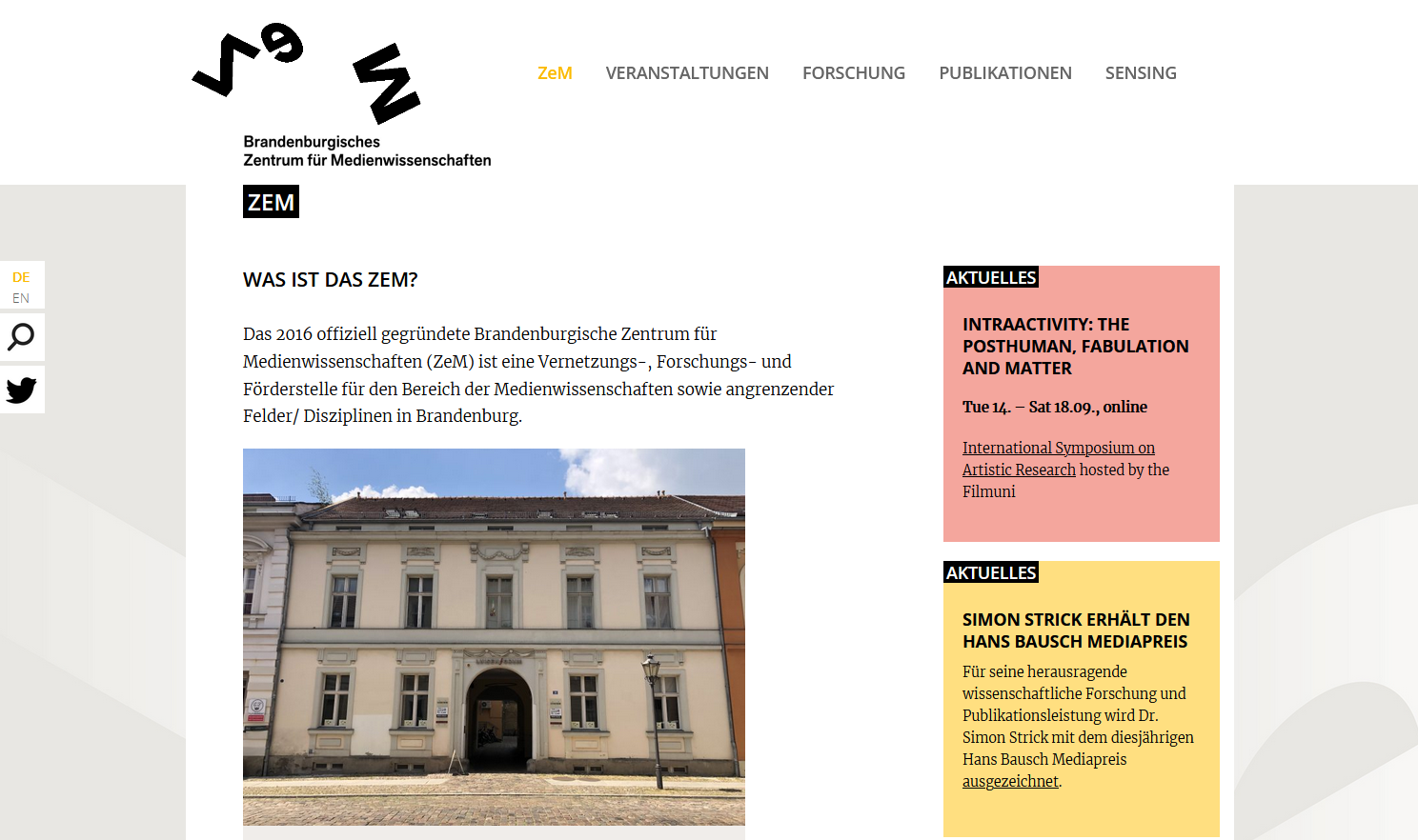 Relaunch der Website für das Brandenburgische Zentrum für Medienwissenschaften mit Wordpress