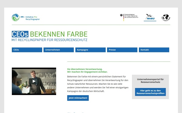 Relaunch der Kampagnenwebsite CEOs für Recyclingpapier mit Wordpress