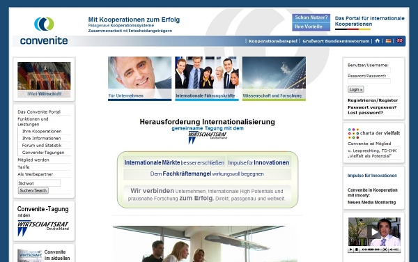 Internetportal für internationale Kooperationen mit CMS