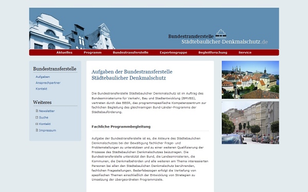 Internetportal mit CMS zum Bundesprogramm "Städtebaulicher Denkmalschutz