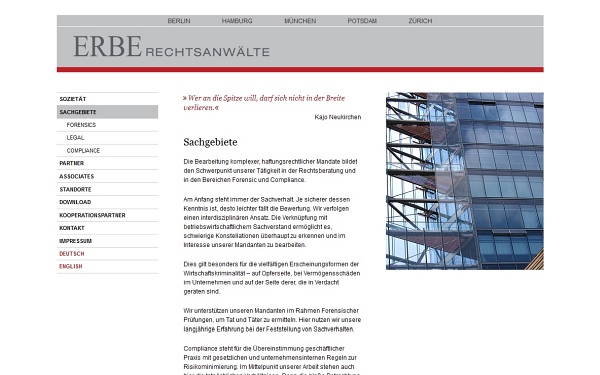 Internetauftritt mit Webdesign und CMS für eine Anwaltssozietät