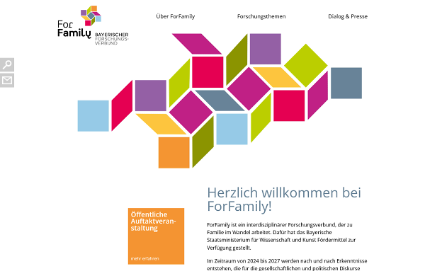 Designleistungen und Website für den Forschungsverbund ForFamily