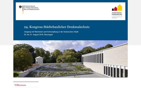 Website und Datenmanagement zum Kongress Städtebaulicher Denkmalschutz