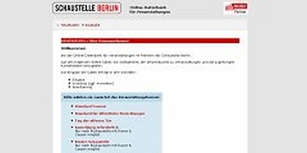 Online-Buchungssystem für die Schaustelle Berlin