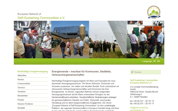 Internationales Portal mit CMS zur Förderung der Energiewende bei  Kommunen