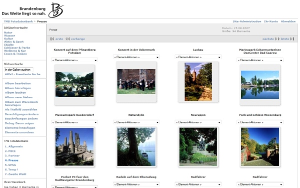 Konzept und Realisierung einer Online-Fotodatenbank für Tourismus Marketing Brandenburg GmbH