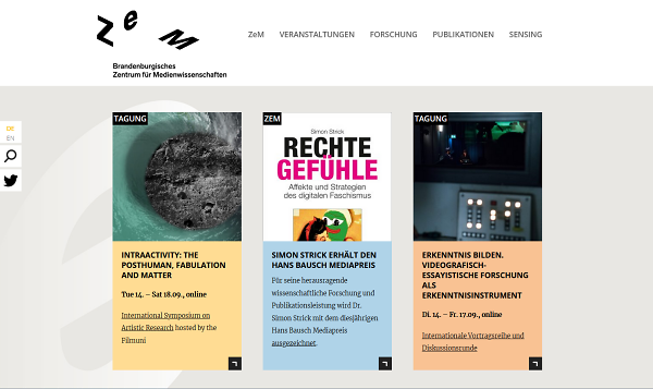 Relaunch der Website für das Brandenburgische Zentrum für Medienwissenschaften mit Wordpress