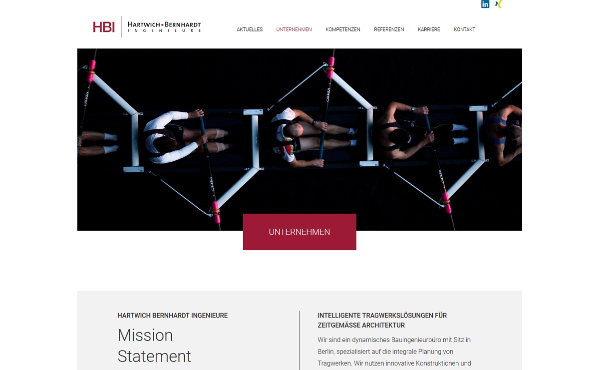Website mit Wordpress für das Ingenieurunternehmen HBI