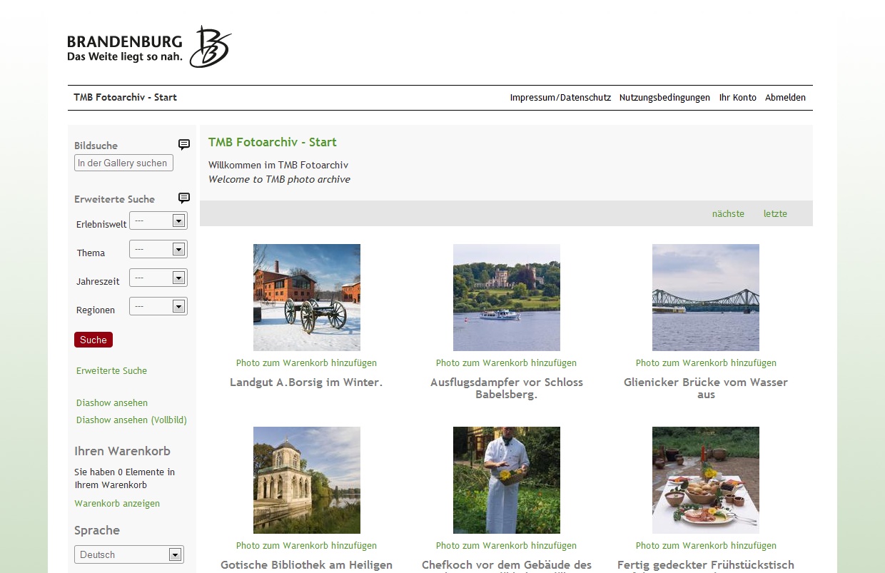 Relaunch TMB-Fotoarchiv für Tourismus in Brandenburg mit Betreuung