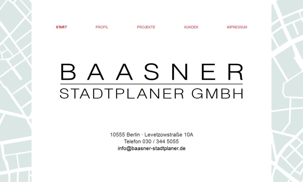 Screenshot 1: Internetauftritt für ein Stadtplanungsbüro