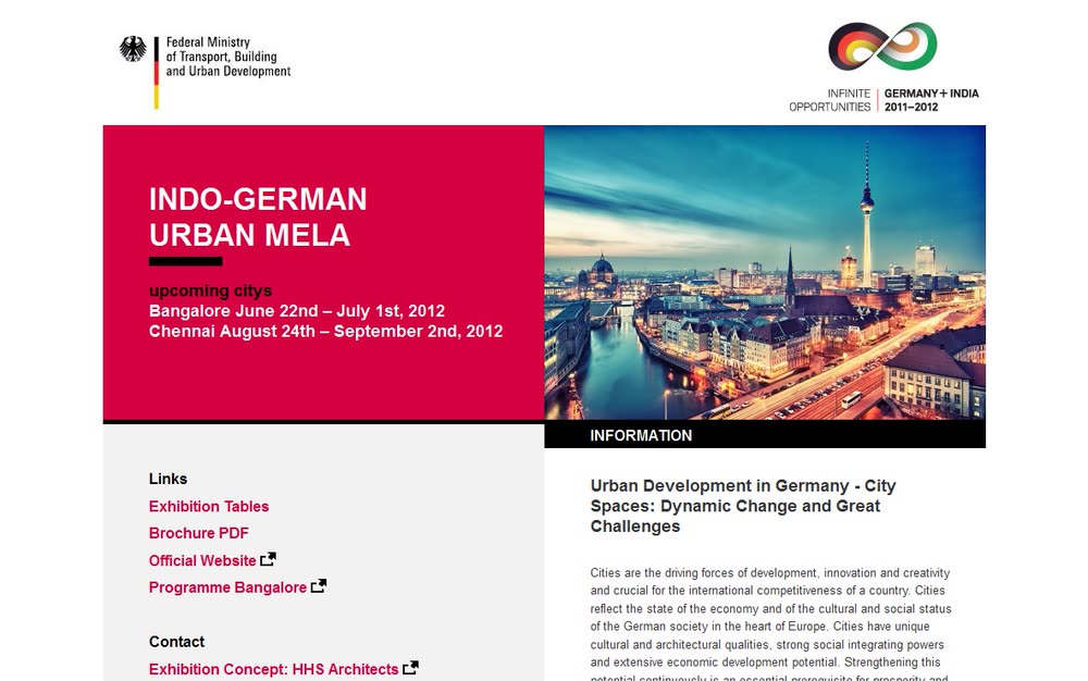 Screenshot 1: Website mit Ausstellungsdokumentation im Rahmen des Jubiläums deutsch-indischer Diplomatie
