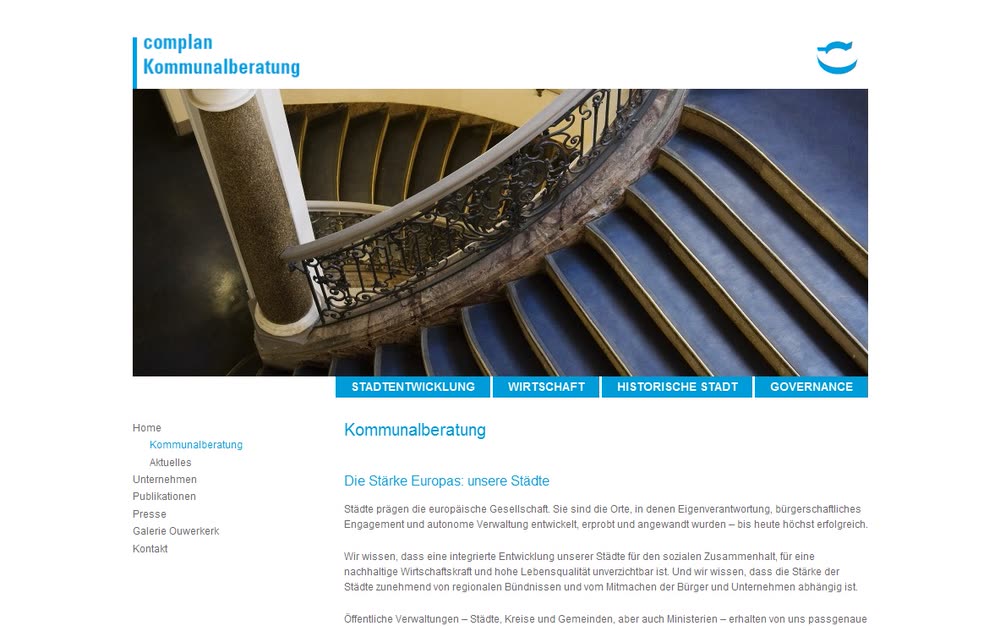 Screenshot 2: Relaunch der Website mit Content Management System und Schulung