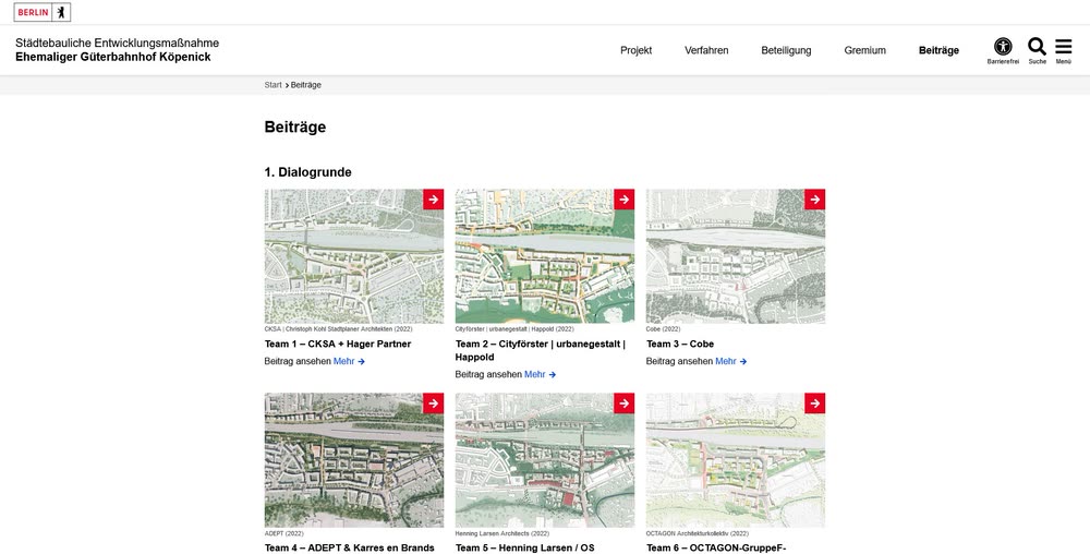 Screenshot 2: Website mit Wordpress für Städtebauliche Entwicklungsmaßnahme in Berlin