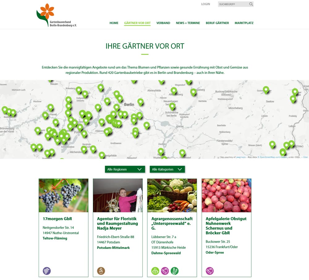 Screenshot 2: Realisierung einer Verbandswebsite mit Wordpress