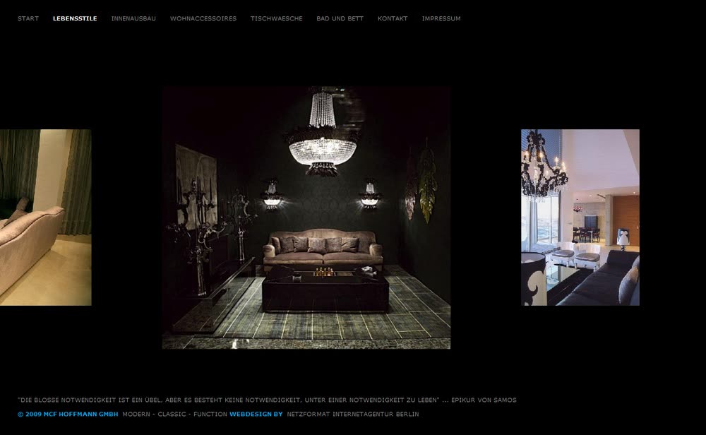 Internetauftritt mit Webdesign für exklusive Innenarchitektur