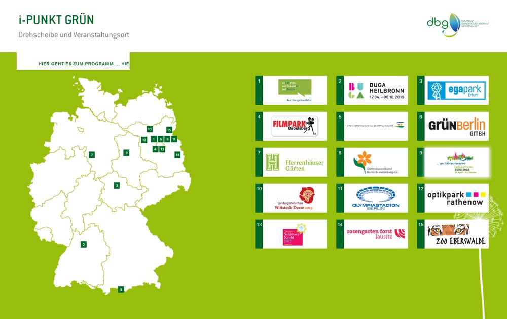 Screenshot 1: Touchscreen-Applikation für i-Punkt GRÜN im Rahmen der IGA 2017 Berlin
