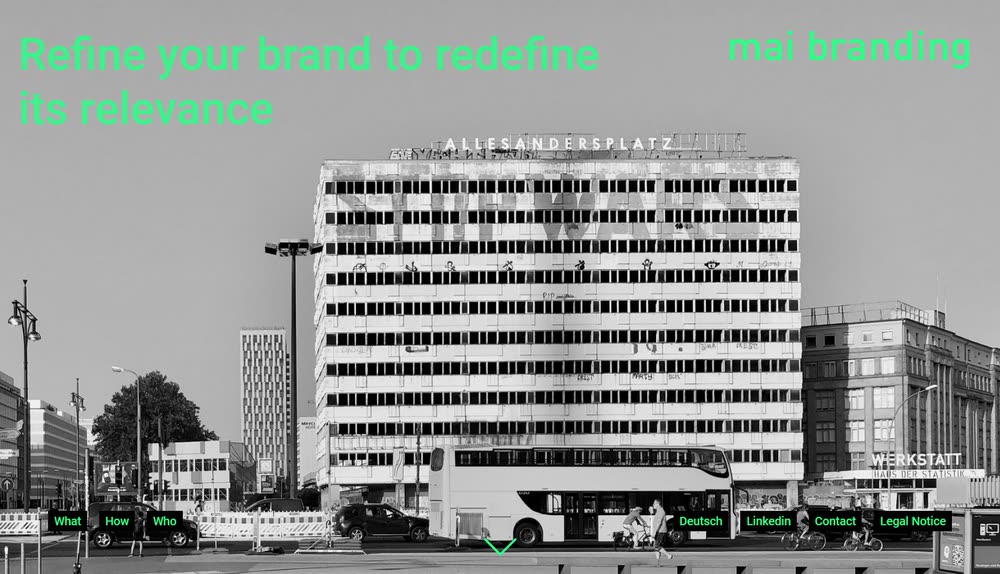 Screenshot 1: Realisierung einer Website für eine Branding-Agentur
