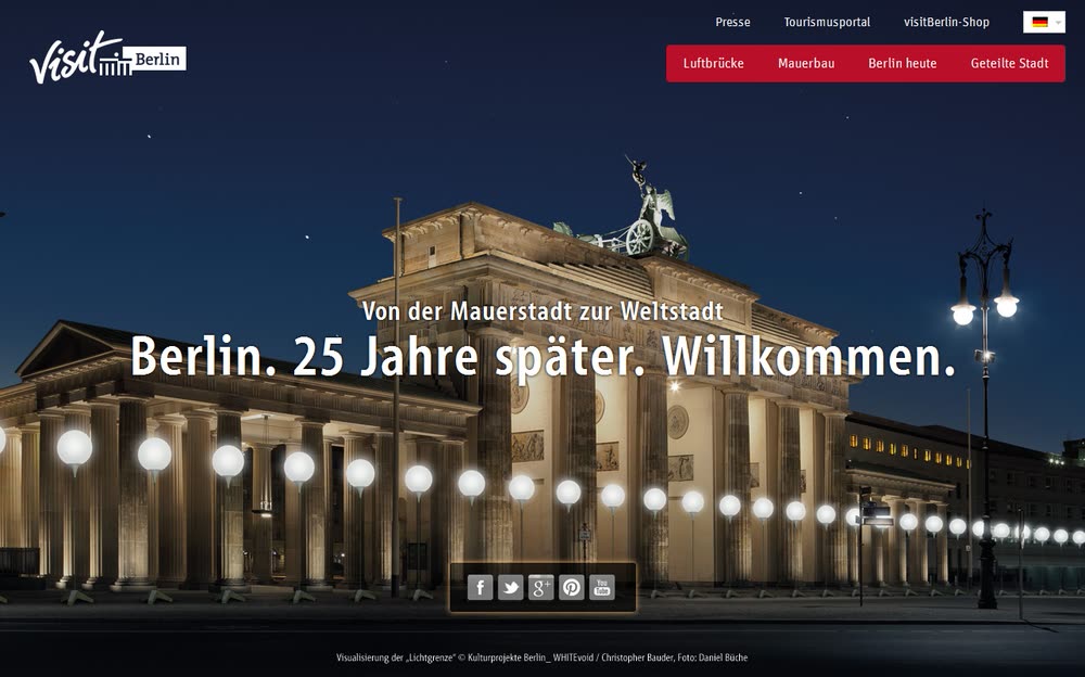Screenshot 2: Betreuung und Weiterentwicklung von zwei visitberlin-Websites mit Wordpress