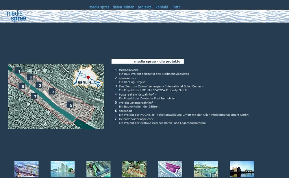 Screenshot 3: Internetauftritt zur Vermarktung von Immobilien des Konsortiums mediaspree