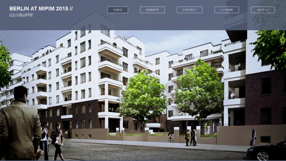 Screenshot 2: Konzept, Design und Programmierung einer Touchscreen-Applikation zur Immobilienmesse MIPIM