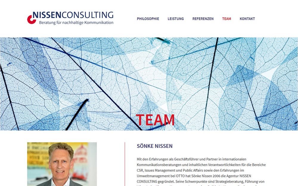 Screenshot 2: Webdesign und technische Umsetzung einer Website mit Wordpress für ein Consulting-Unternehmen