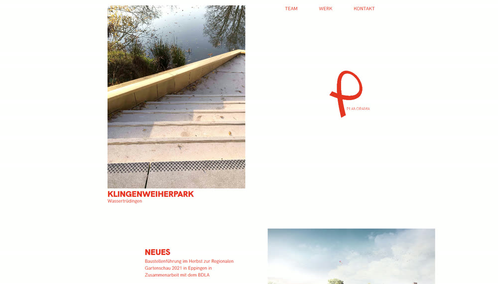 Screenshot 1: Skalierbare Website für Landschaftsarchitekten mit Wordpress als CMS