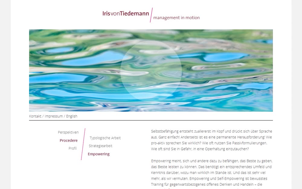 Screenshot 1: Realisierung einer Website mit Wordpress als CMS