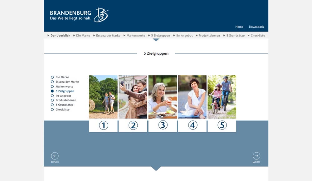 Screenshot 2: Zentrale Website für die Tourismusmarke Brandenburg