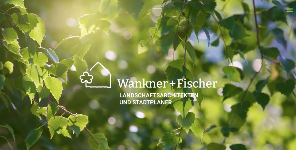 Screenshot 1: Website mit Wordpress für Landschaftsarchitekten
